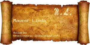 Maurer Linda névjegykártya